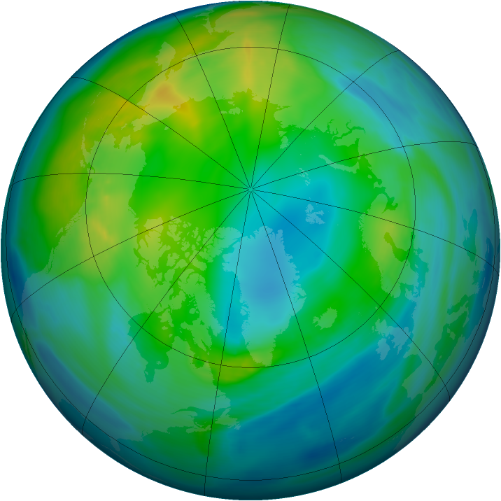 Arctic ozone map for 15 November 2004